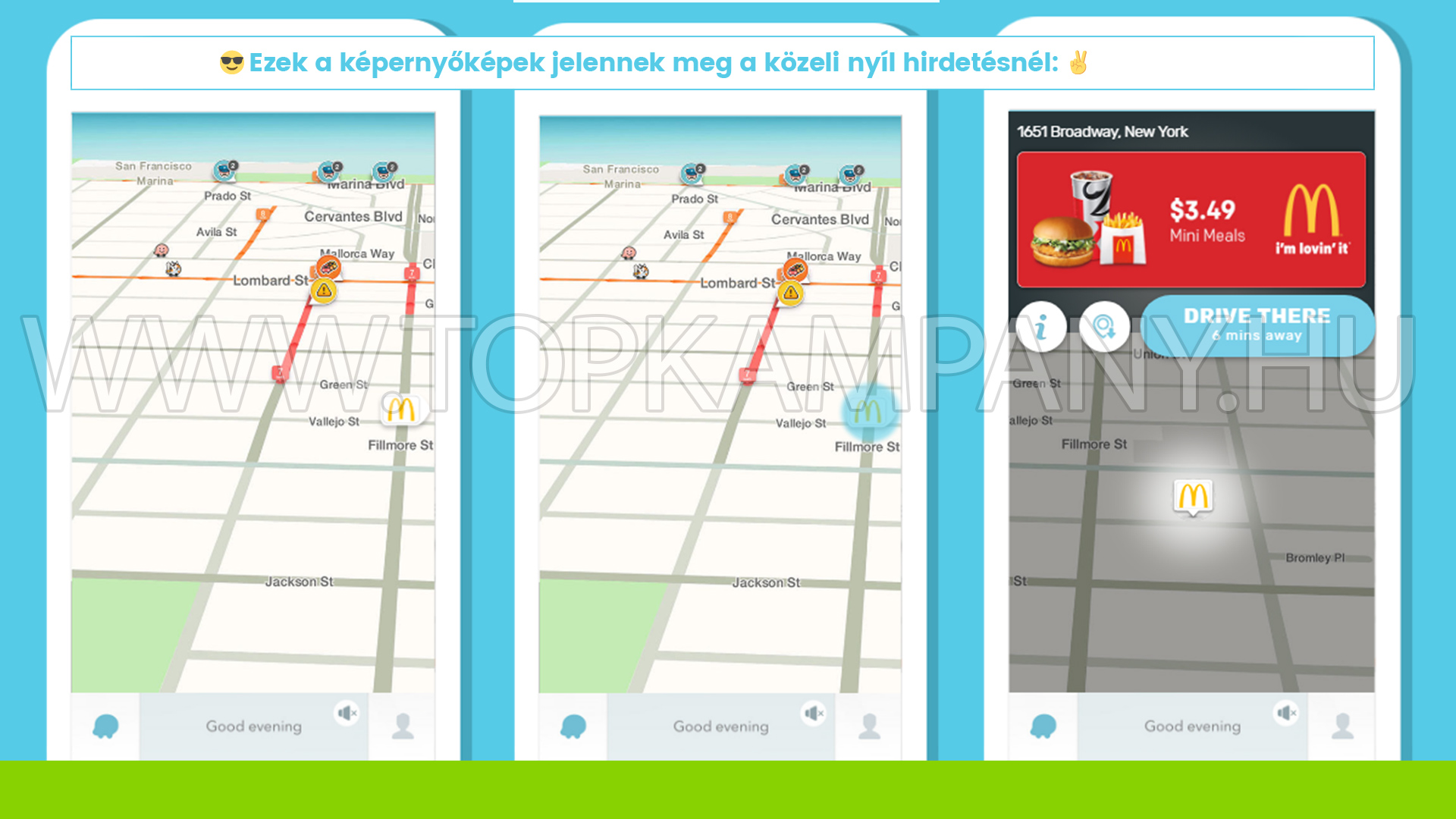 Közeli hely nyíl hirdetés